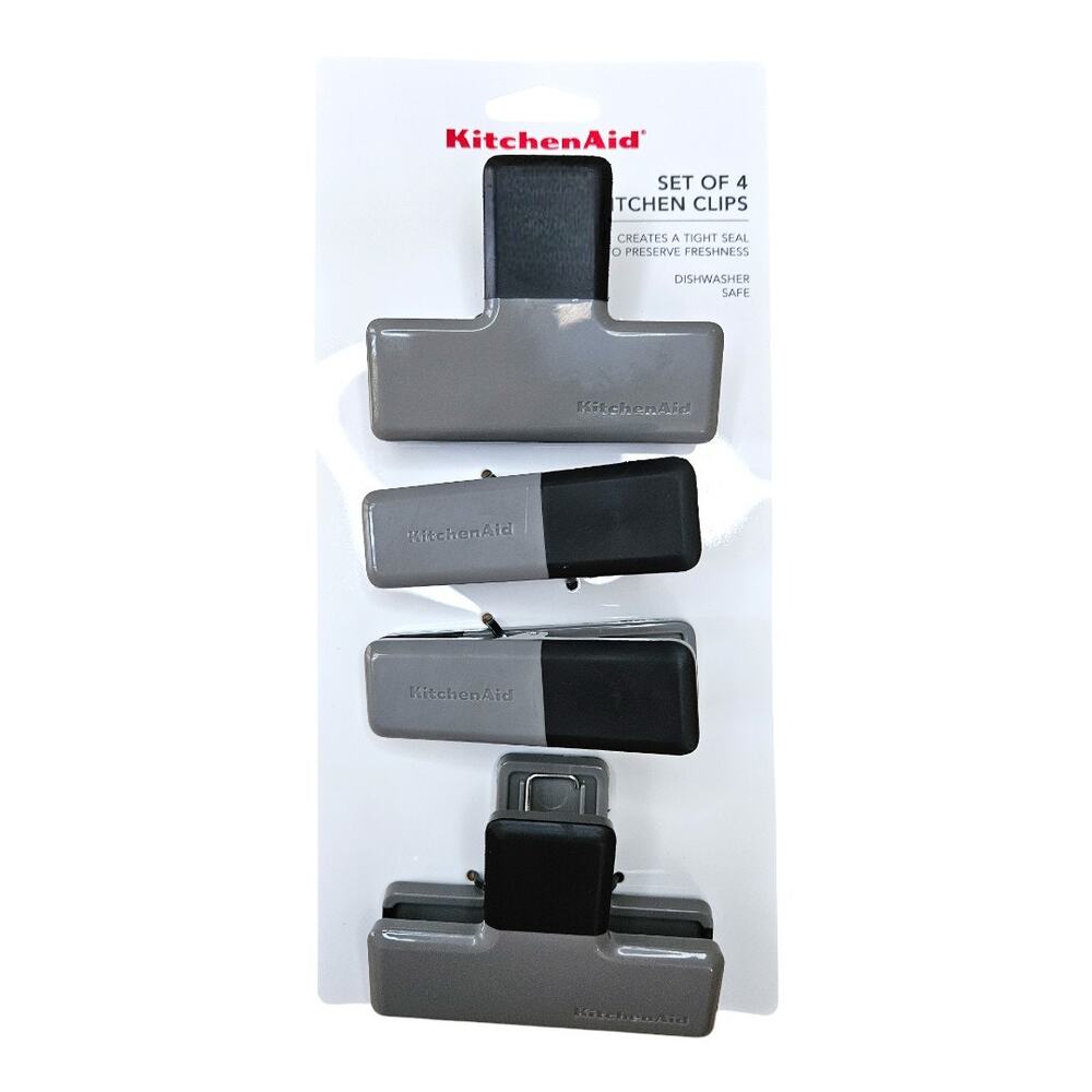 NEW KitchenAid Kitchen Bag Clips in Gray/Black (Set of 4)